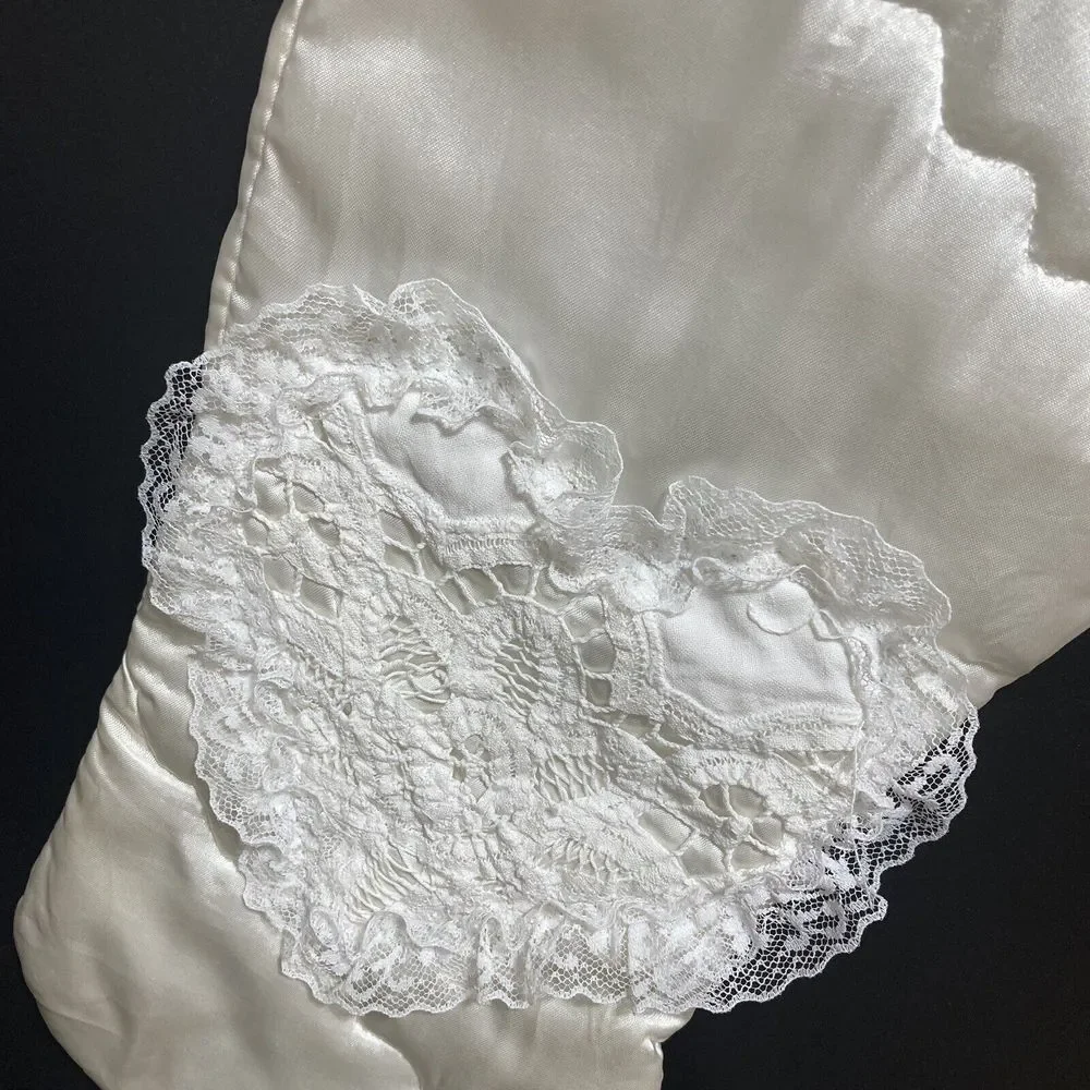 Christmas Stocking Shabby Chic White Vintage‎ Lace Handmade 20